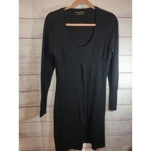 BCBGMaxAzria Black Knit Long-Sleeve Dress, Women's Size M LBD